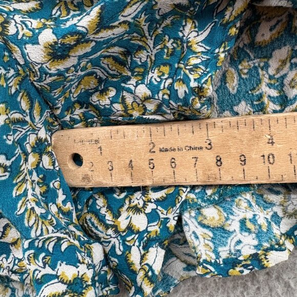 Maeve by Anthropologie Green Floral Short Sleeve Romper Belted Size 4 - Picture 12 of 14